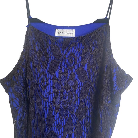 Vintage Dress Womens L Lace Overlay Asymmetrical Fringe Flapper Party Goth - Picture 3 of 10